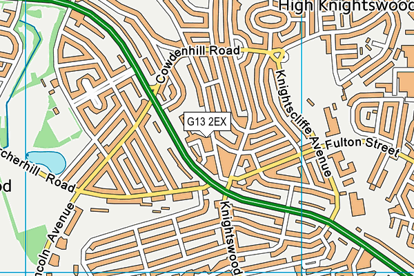 G13 2EX map - OS VectorMap District (Ordnance Survey)