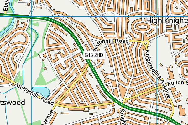 G13 2HD map - OS VectorMap District (Ordnance Survey)