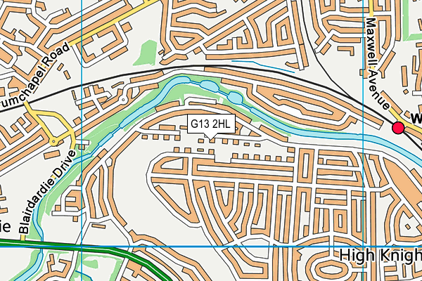 G13 2HL map - OS VectorMap District (Ordnance Survey)