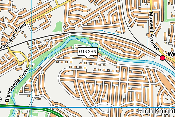 G13 2HN map - OS VectorMap District (Ordnance Survey)