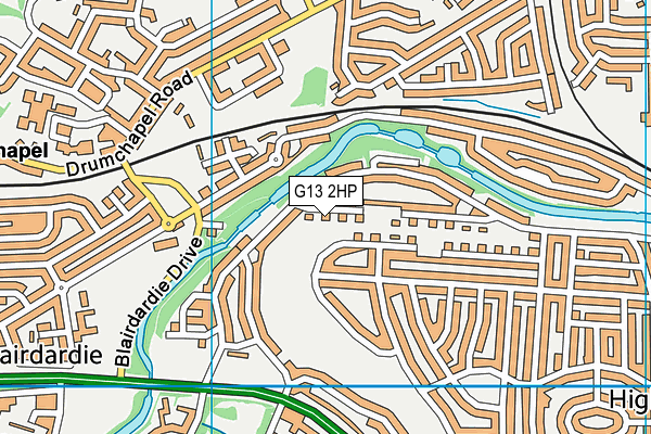 G13 2HP map - OS VectorMap District (Ordnance Survey)