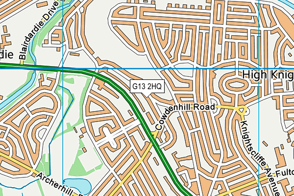 G13 2HQ map - OS VectorMap District (Ordnance Survey)