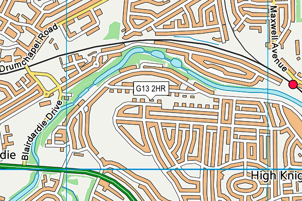 G13 2HR map - OS VectorMap District (Ordnance Survey)