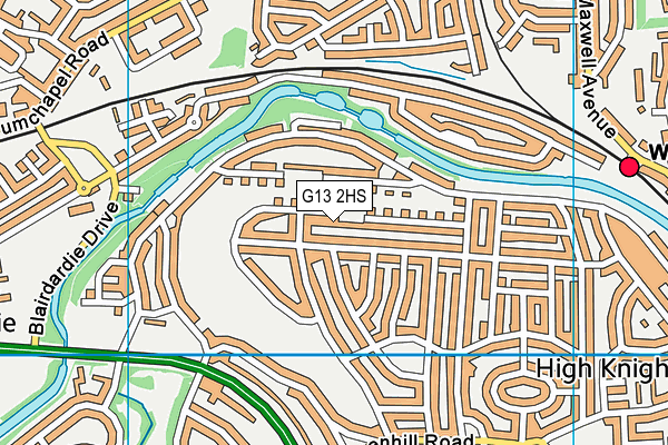 G13 2HS map - OS VectorMap District (Ordnance Survey)