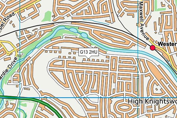 G13 2HU map - OS VectorMap District (Ordnance Survey)