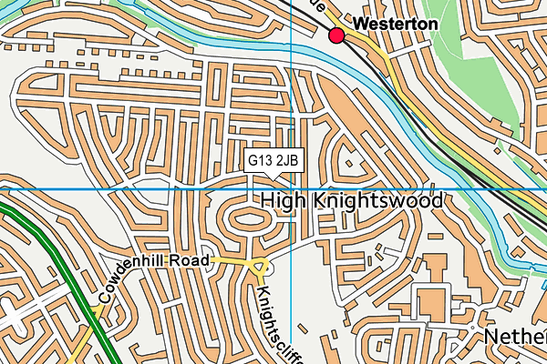 G13 2JB map - OS VectorMap District (Ordnance Survey)