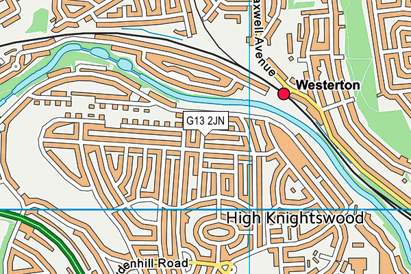 G13 2JN map - OS VectorMap District (Ordnance Survey)
