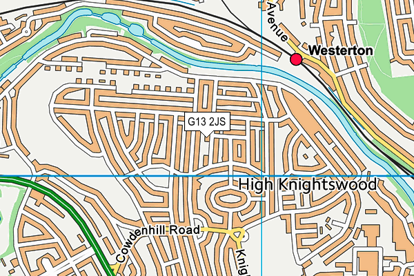 G13 2JS map - OS VectorMap District (Ordnance Survey)