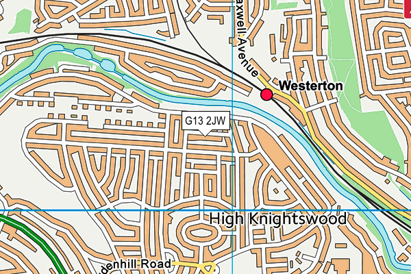 G13 2JW map - OS VectorMap District (Ordnance Survey)