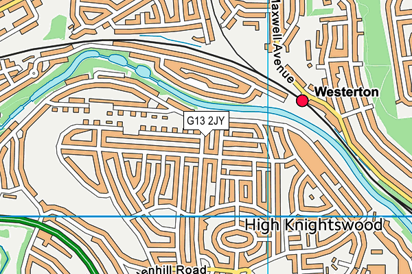 G13 2JY map - OS VectorMap District (Ordnance Survey)