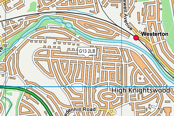 G13 2LB map - OS VectorMap District (Ordnance Survey)