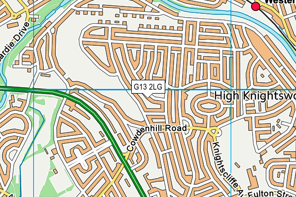 G13 2LG map - OS VectorMap District (Ordnance Survey)