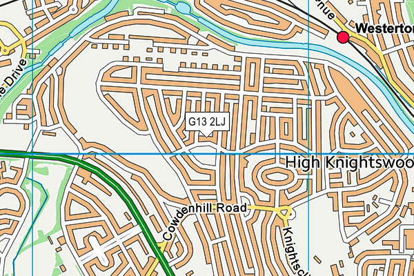 G13 2LJ map - OS VectorMap District (Ordnance Survey)
