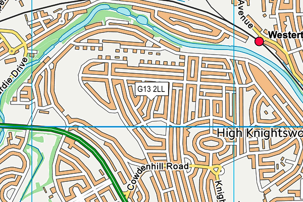 G13 2LL map - OS VectorMap District (Ordnance Survey)