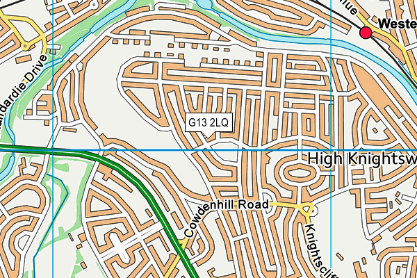 G13 2LQ map - OS VectorMap District (Ordnance Survey)