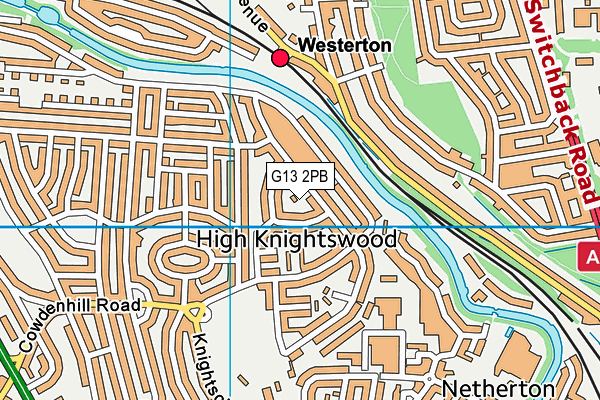 G13 2PB map - OS VectorMap District (Ordnance Survey)