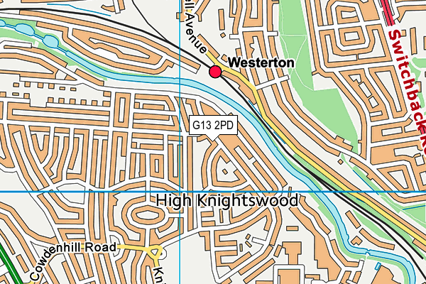 G13 2PD map - OS VectorMap District (Ordnance Survey)