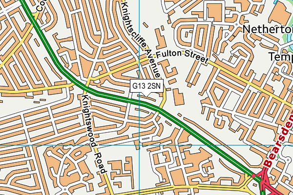 G13 2SN map - OS VectorMap District (Ordnance Survey)