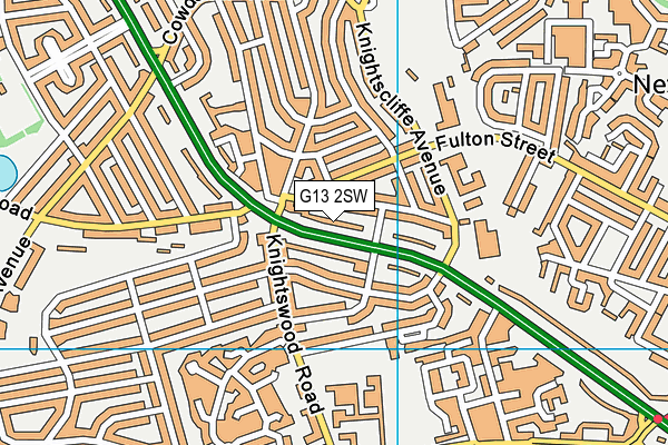 G13 2SW map - OS VectorMap District (Ordnance Survey)
