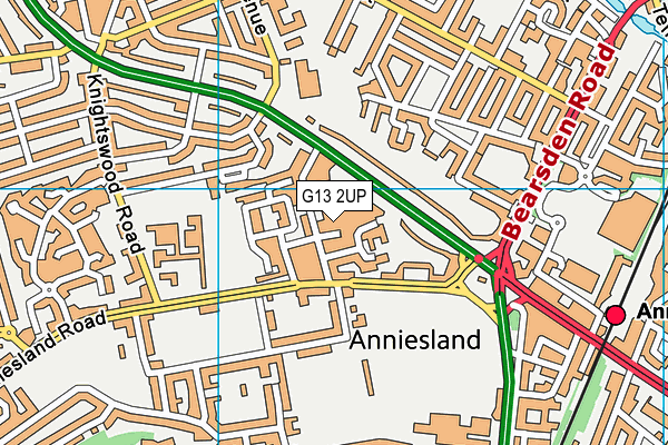 G13 2UP map - OS VectorMap District (Ordnance Survey)