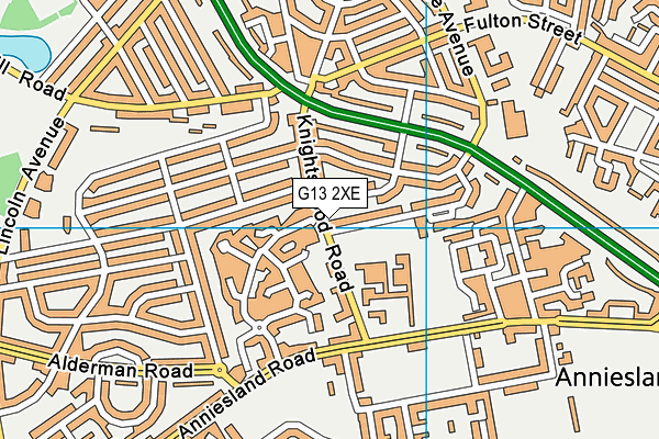 G13 2XE map - OS VectorMap District (Ordnance Survey)