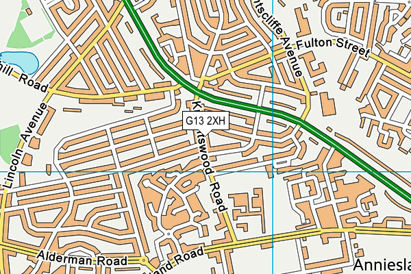 G13 2XH map - OS VectorMap District (Ordnance Survey)