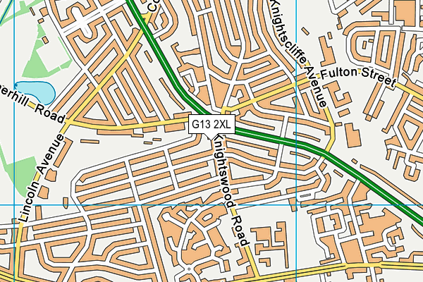 G13 2XL map - OS VectorMap District (Ordnance Survey)