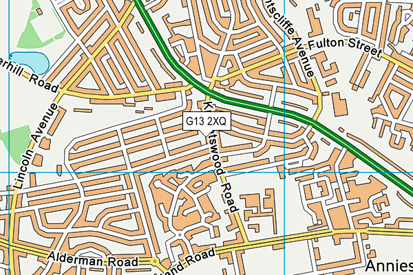 G13 2XQ map - OS VectorMap District (Ordnance Survey)