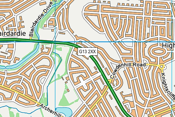 G13 2XX map - OS VectorMap District (Ordnance Survey)