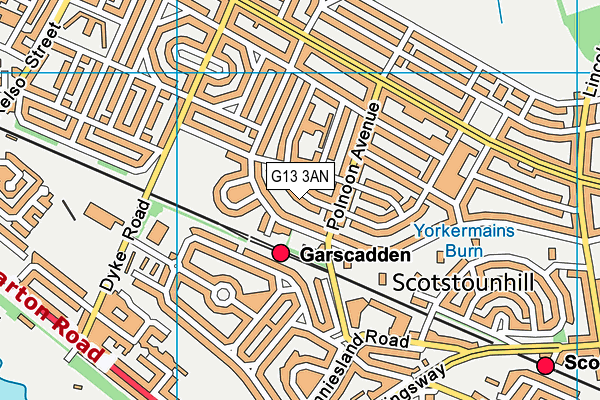 G13 3AN map - OS VectorMap District (Ordnance Survey)