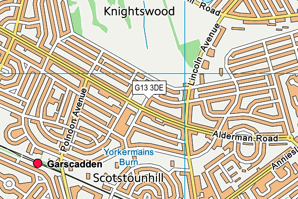 G13 3DE map - OS VectorMap District (Ordnance Survey)