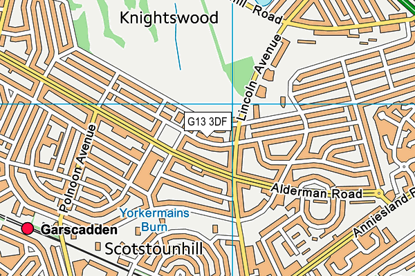 G13 3DF map - OS VectorMap District (Ordnance Survey)