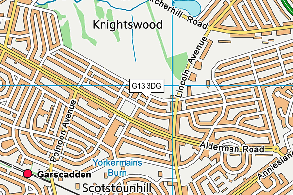 G13 3DG map - OS VectorMap District (Ordnance Survey)