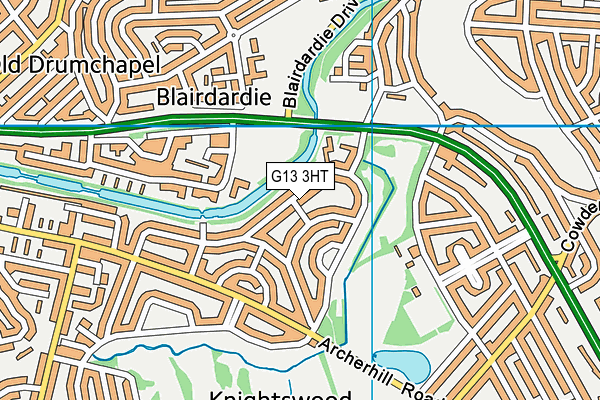 G13 3HT map - OS VectorMap District (Ordnance Survey)