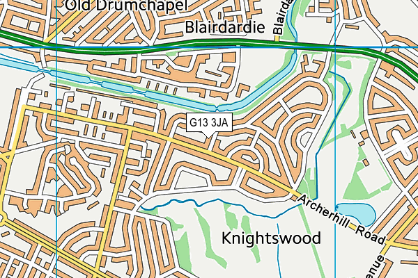 G13 3JA map - OS VectorMap District (Ordnance Survey)
