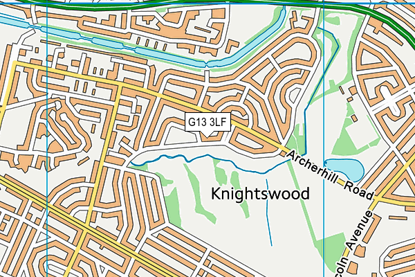 G13 3LF map - OS VectorMap District (Ordnance Survey)