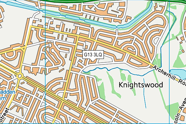 G13 3LQ map - OS VectorMap District (Ordnance Survey)