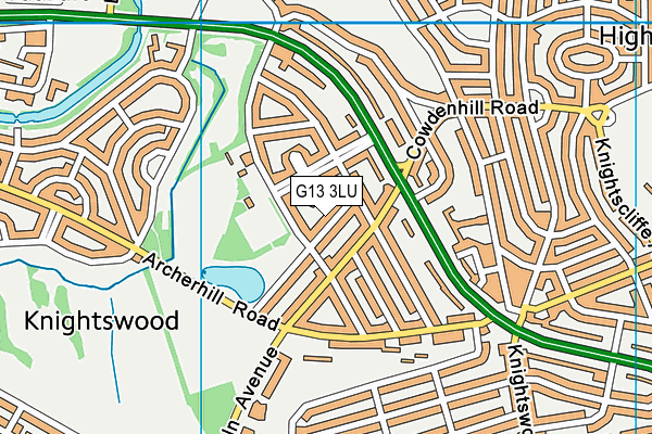 G13 3LU map - OS VectorMap District (Ordnance Survey)