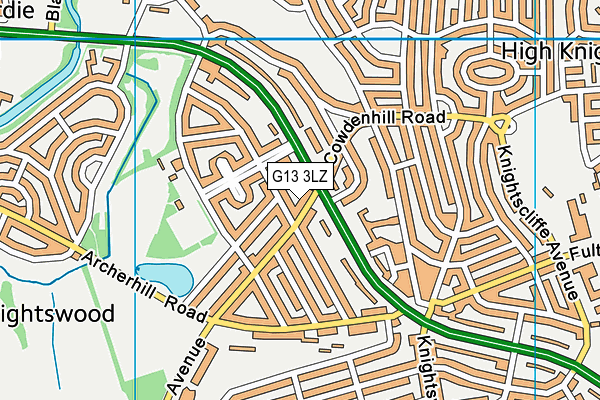 G13 3LZ map - OS VectorMap District (Ordnance Survey)