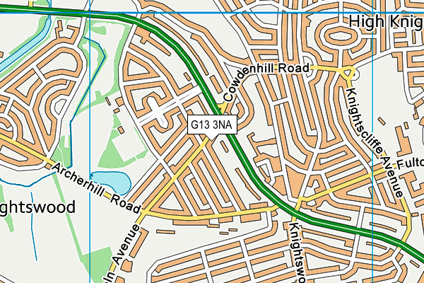 G13 3NA map - OS VectorMap District (Ordnance Survey)