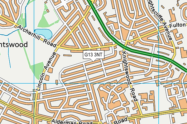 G13 3NT map - OS VectorMap District (Ordnance Survey)