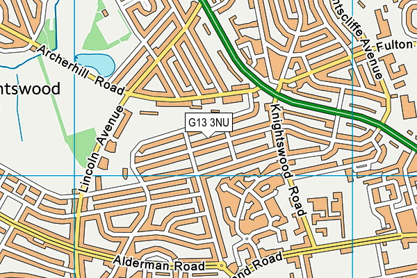 G13 3NU map - OS VectorMap District (Ordnance Survey)