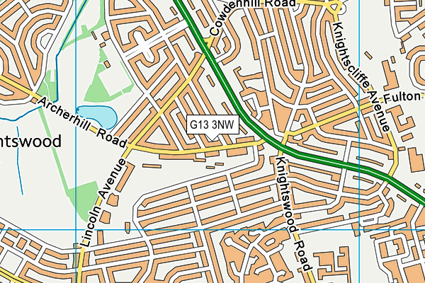 G13 3NW map - OS VectorMap District (Ordnance Survey)