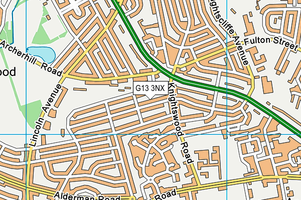 G13 3NX map - OS VectorMap District (Ordnance Survey)