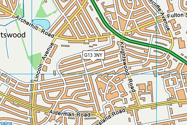 G13 3NY map - OS VectorMap District (Ordnance Survey)