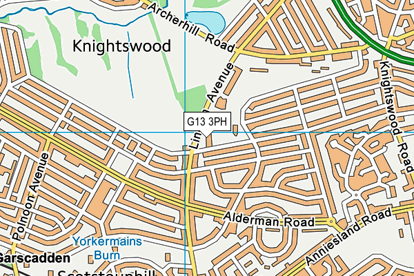 G13 3PH map - OS VectorMap District (Ordnance Survey)