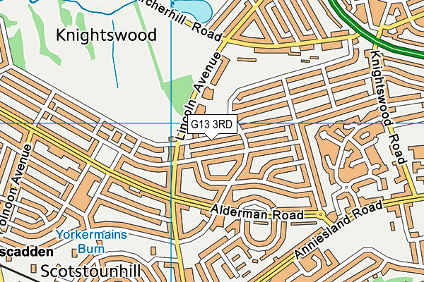 G13 3RD map - OS VectorMap District (Ordnance Survey)