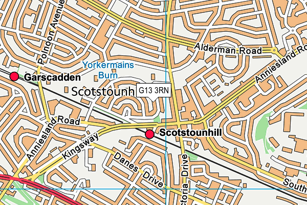 G13 3RN map - OS VectorMap District (Ordnance Survey)