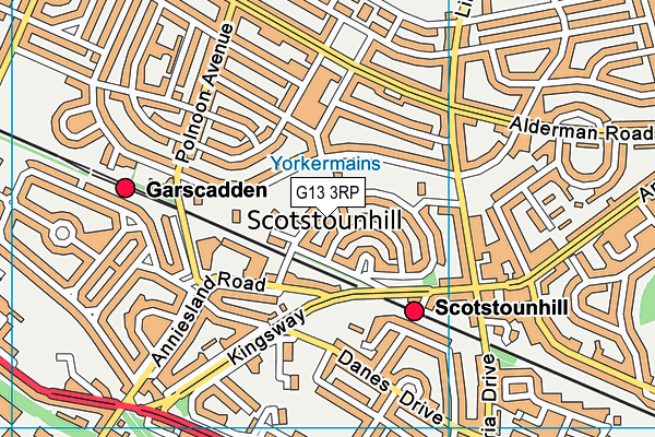 G13 3RP map - OS VectorMap District (Ordnance Survey)