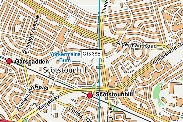 G13 3SE map - OS VectorMap District (Ordnance Survey)